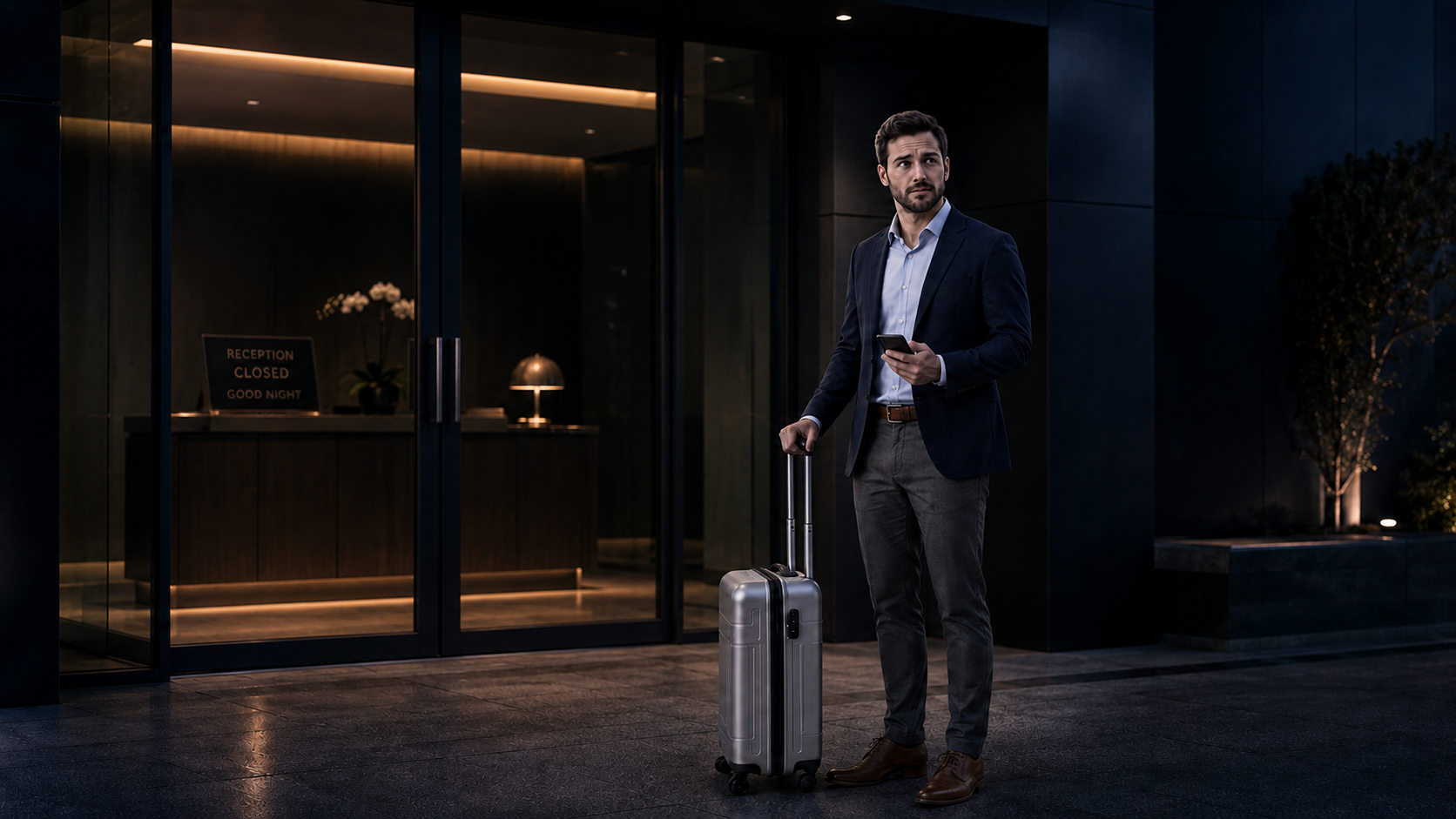 Chambre préparée avec accès client et automatisation connectés